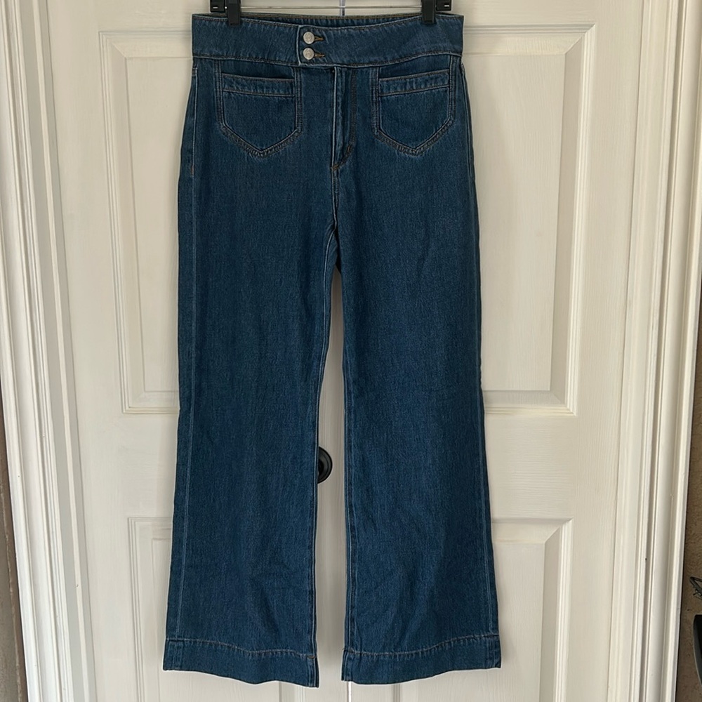 LOFT Women's Blue Flare & Wide Leg Jeans